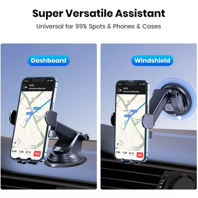 2 in 1 Car Phone Holder 360° Rotating Universal Air Vent Mount Bracket Dashboard 2