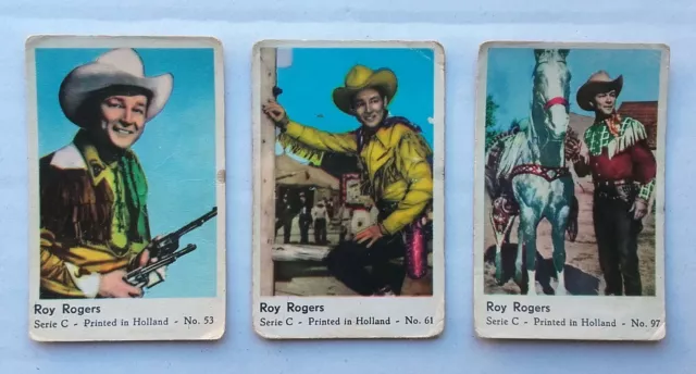 Dutch Movie Star Gum Cards - Serie C 53 - 61 - 97 - Roy Rogers