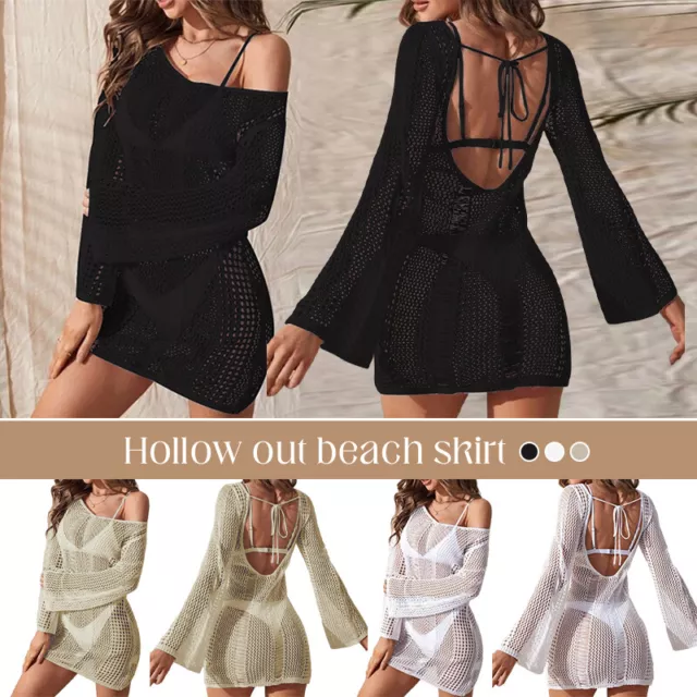 Sexy Womens Swimwear Lace Crochet Bikini Cover Up Bathing Suit Summer BeachDress