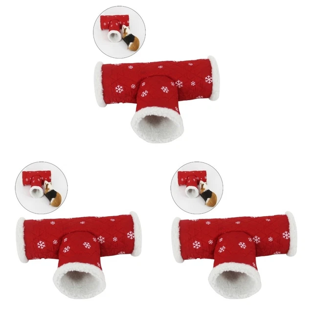 3 stücke Kleintier Tier Tunnel Spielzeug Winter Warme Fleece Tube Hideout Bett