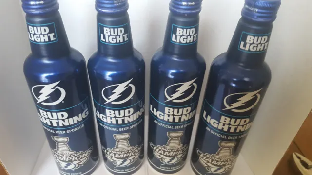 Bud Light Tampa  2021 Lightning Stanley Cup  16 Oz  Aluminum ..Total (4).. Empty