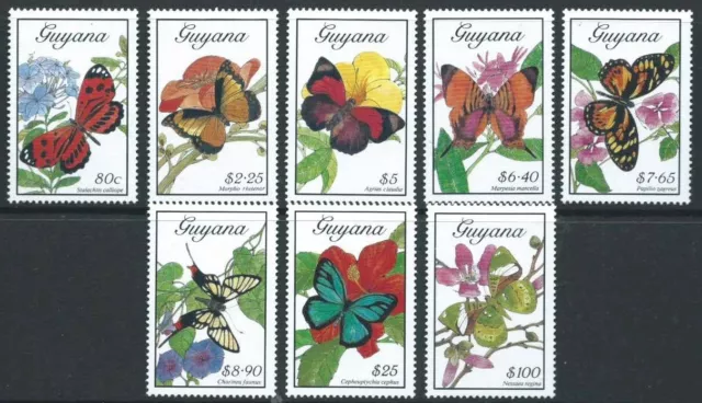 GUYANA 1989 SG2657/64 set of 8 Butterflies unmounted mint. Catalogue £14.80