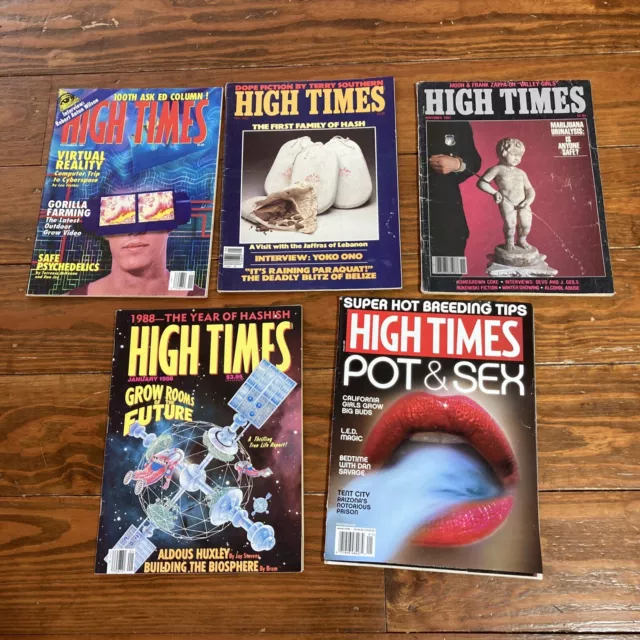 High Times Lot Of 5 Magazines 1982 1983 1991 1988 2016 Frank Zappa more