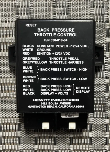Hewitt Industries 030-018-04 Back Pressure Throttle Control Nib