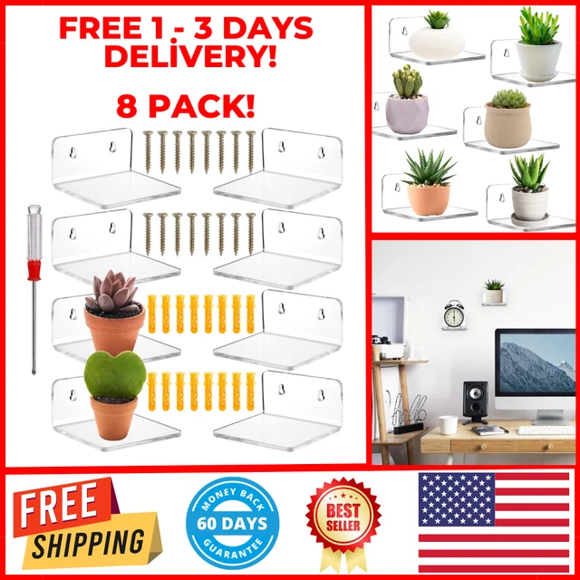 Acrylic Small Shelf Mini Floating Wall Shelf Wall Mounted Storage Shelf For Pop