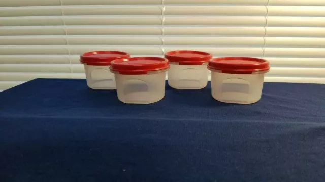 Tupperware Modular Mate rond 1. Lot de 4. Rouge ! Neuf ! 2