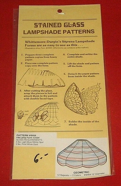 Tiffany-Lampenschirmvorlagen , Whittemore-Durgin ,Pattern , Nr.6464 GEOMETRIC