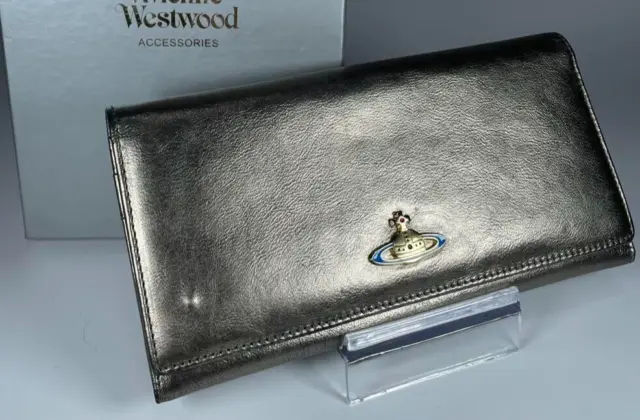 Vivienne Westwood bi-fold long wallet black orb gold shipped from Japan