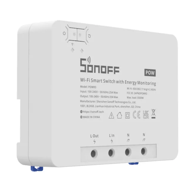 SONOFF POWR3 WiFi Smart Schalter 25A 5500W Hohe Energie Stromverbrauch Messen