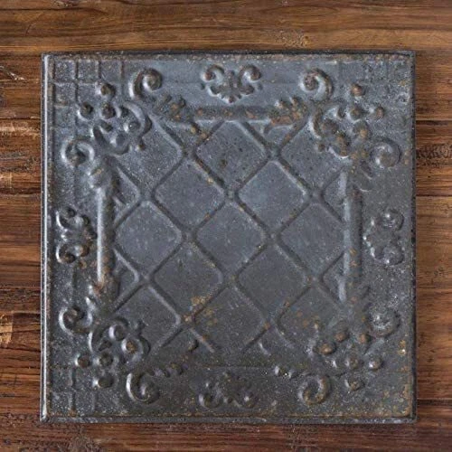 Decorative Tin Ceiling Tile - Black, 12"x12"