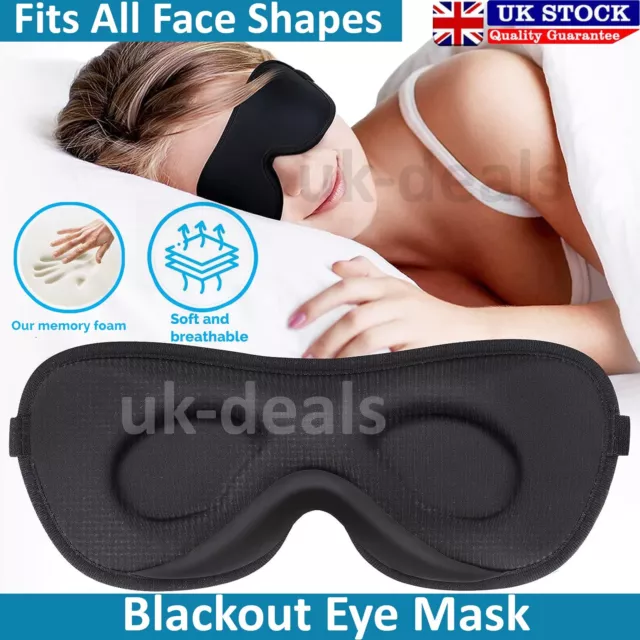 2x Sleep Mask Eye Cover 3D Soft Padded Sleeping Blindfold Blackout Relax Travel 2