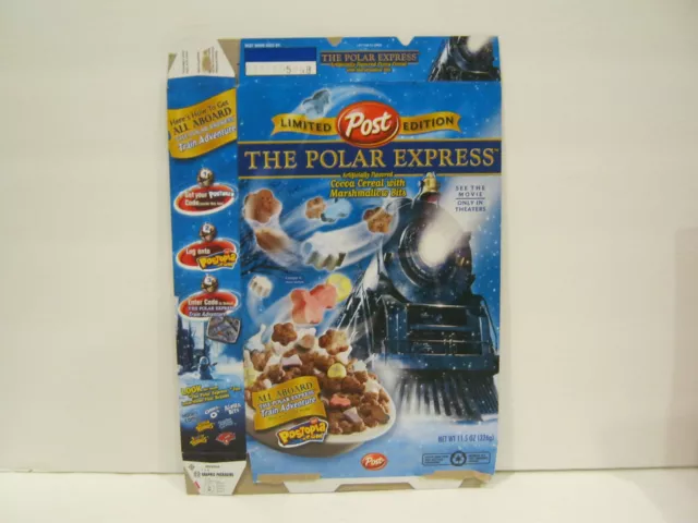 POST - THE POLAR EXPRESS Limited Edition Cereal Box - 2004....Empty Flat Box