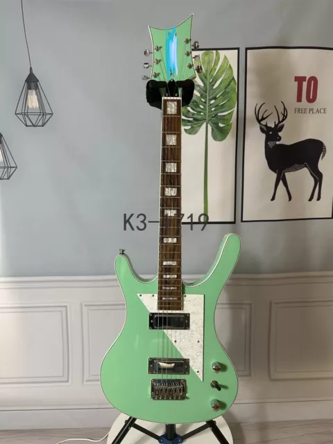 Factory 6 String Green Electric Guitar Maple Neck HH Pickups Rosewood Fretboard