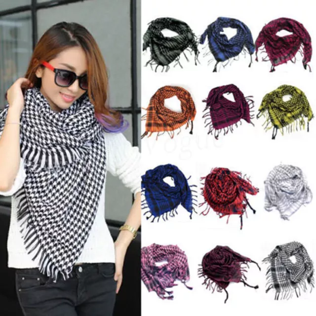 Military Soft Cotton Shemagh Scarf Arab Keffiyeh Desert Head Neck Wrap Mask AU