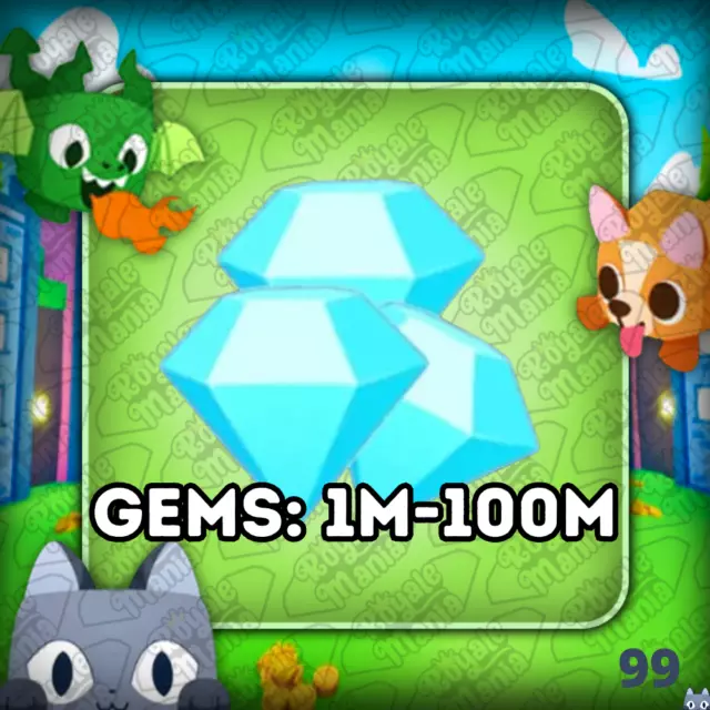 💎 ROBLOX: Pet Simulator 99 Gems 1M-1B (Pet Sim 99 PS99) | CHEAPEST ON EBAY 💎