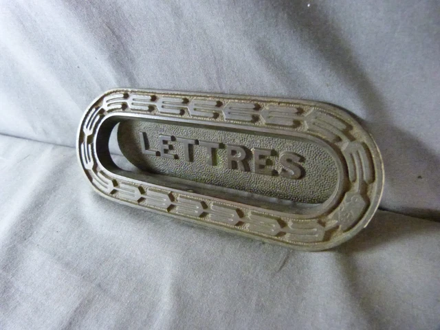 French Art Deco cast iron Door Letter Plate Slot, French Post Office 1930's