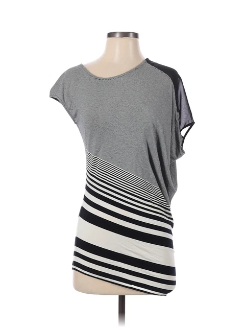 Cache Women Gray Short Sleeve Top XS