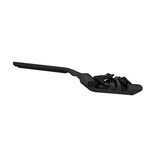 Relaxdays Pelle à cendres de cheminée 49 cm en acier four poêle noir