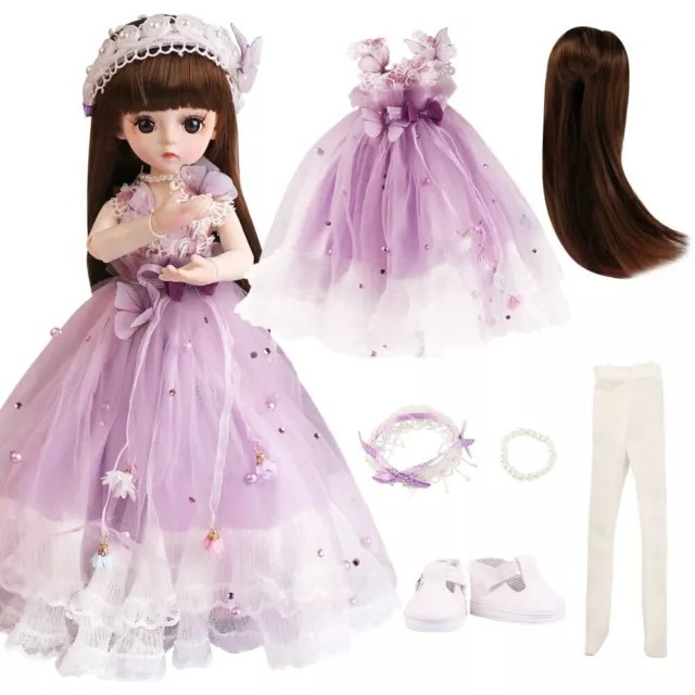 1/6 BJD Dolls 30CM Doll Replaceable Hair Clothes Removable Outfits Kids DIY Toys