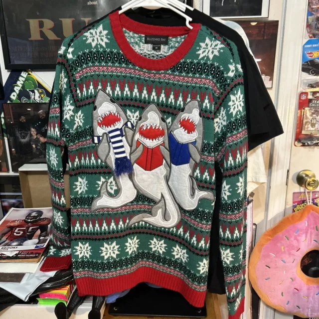 BLIZZARD BAY SANTA ALLIGATOR Sweater Palm Tree Beach Ugly Christmas Cotton XXL 48.99 PicClick