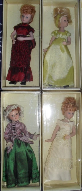 Lot De 2 Poupées Porcelaine Articulées - Mode D'antan, Visages Fins, France, Neuves