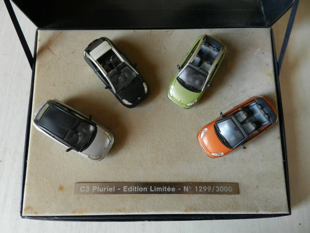COFFRET 4 VINTAGE CITROËN C3 PLURIEL* NOREV ÉDITION LIMITÉE * AUTOS 1/43ème 2