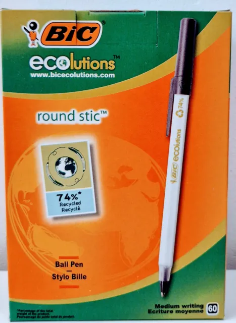 BIC Kugelschreiber ECOlutions Round Stic 1.0mm schwarz, 60er Set|Schreibwaren