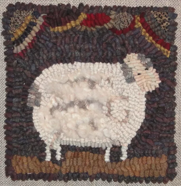 "Wooly Sheep" ~Rug In A Day Linen Pattern~Primitive Rug Hooking