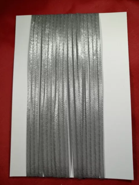 5M 3mm Thin Silver Satin Ribbon Cardmaking Scrapbooking Home Decor Art Journal