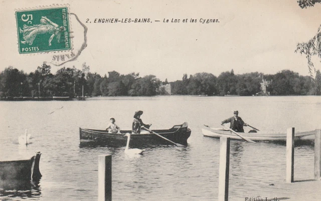 CPA 95 ENGHIEN les BAINS Le Lac et les Swans