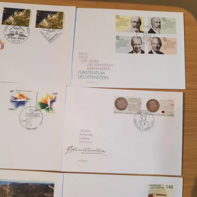 Liechtenstein (Fl 23) Lettere Ufficiali Primo Giorno Fdc 2012 18 Pezzi Vedi Immagini 3