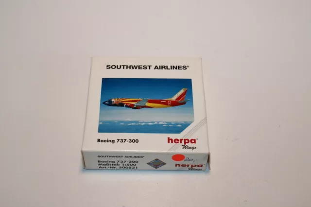 Herpa Wings 1:500 Flugzeug 500531 Boeing 737-300 SOUTHWEST AIRLINES OVP Etik1