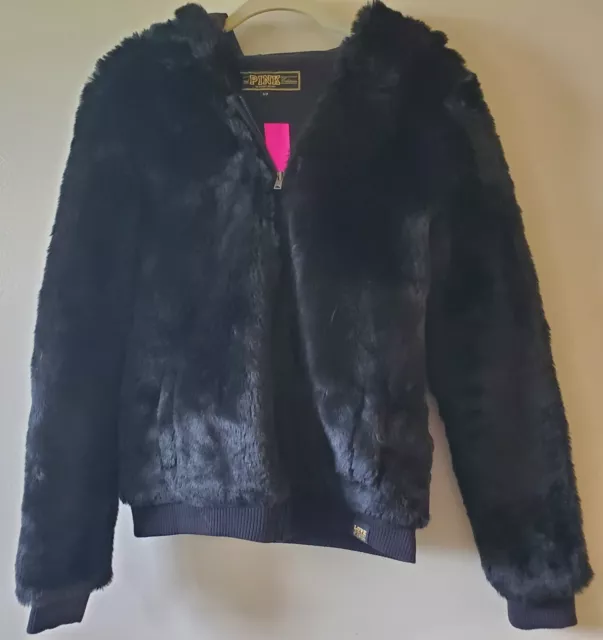 Pink furry online jacket victoria's secret