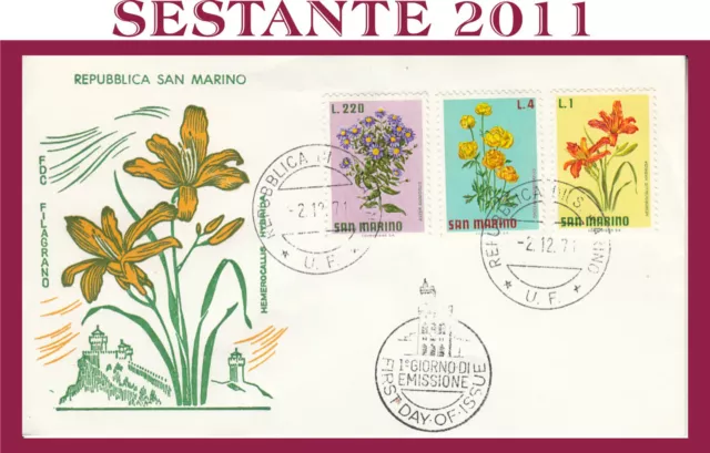 San Marino Fdc Filagrano Fiori 1971 (223)