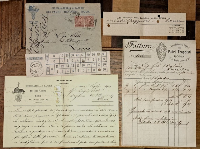 Molto Rara 1900 Cioccolateria Cioccolata dei Padri Trappisti + Storia Postale