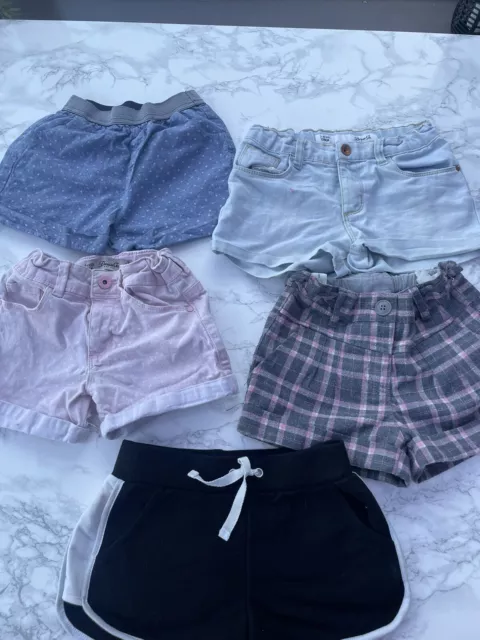 girls shorts bundle age 6-8 years x5 pairs