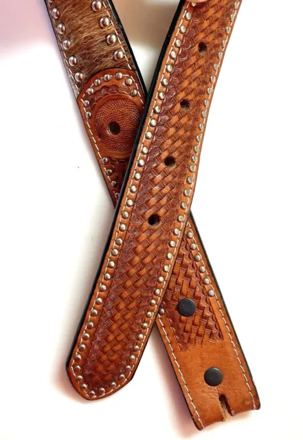 Ranger Childs  Hand Tooled Leather & Cowhide Western Belt Only Size 24