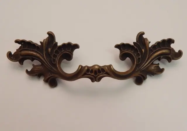 Art Nouveau Cast Brass Ornate Antique Furniture Drawer Pull Vanity Desk Chest
