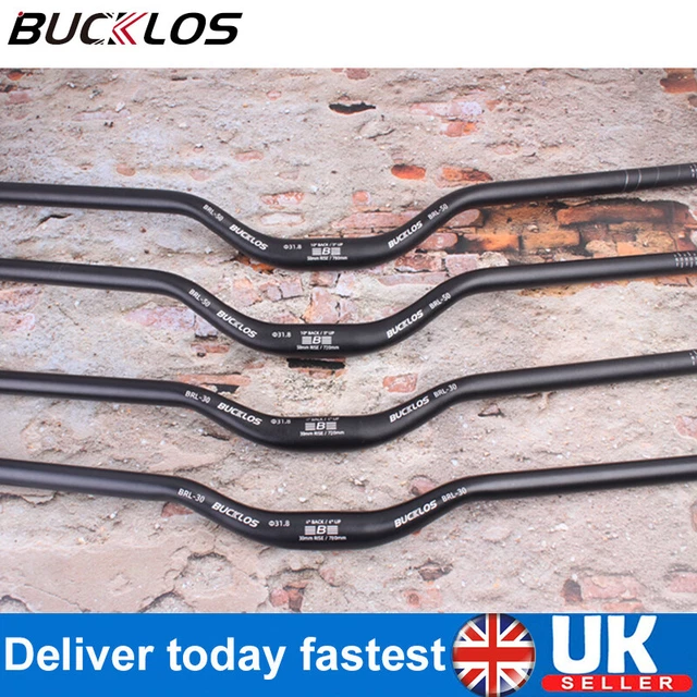 BUCKLOS 31.8mm Handlebar Aluminum 30/50/90mm Hi-Riser BMX/MTB/DH Bars 720/780mm