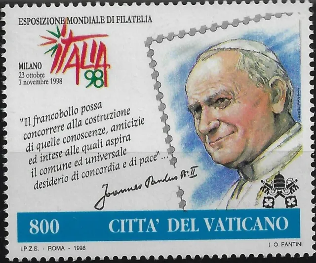 s46780 VATICANO MNH** 1998 ITA 98 Papa Giovanni Paolo II 1v joint issue ITA RSM