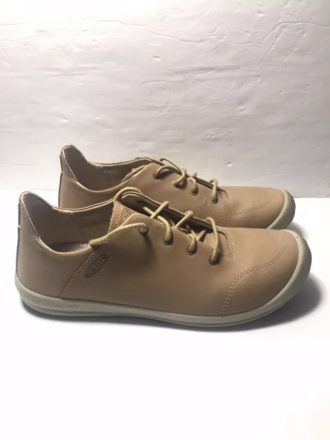 KEEN Womens Size 7.5 Beige Lorelai 2 Smooth Leather Casual Lace Up Sneaker Shoes