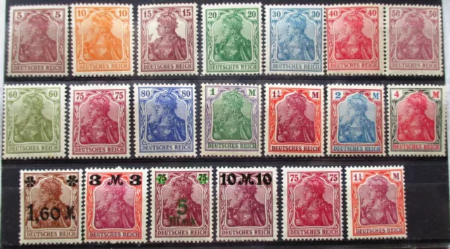 DR Germania Satz Mi.Nr. 140-157+197, 198 postfrisch **