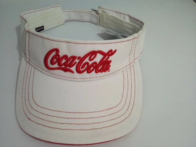 Vintage White Coca Cola Sun Visor/Hat With Red Threading