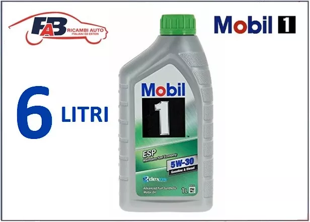 6 Litri 6Lt Olio Motore Mobil 1 Esp 5W30 Acea C2, C3 Api Sm/Sn 504 507