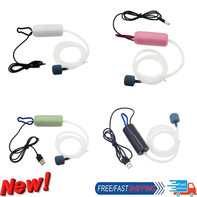 Aquarium Mini Air Pump Fish Tank USB Oxygen Aerator Ultra Silent Saving Energy