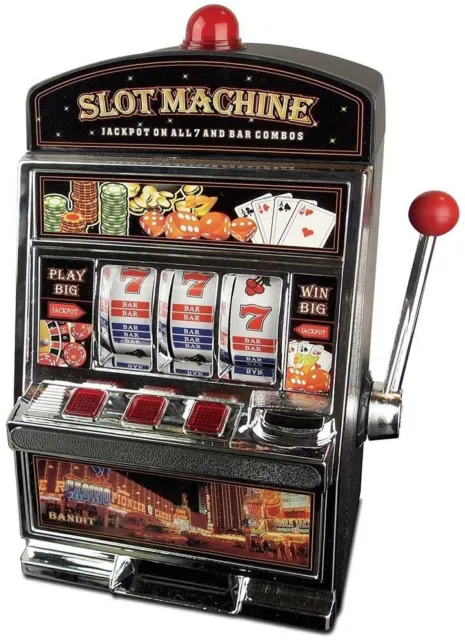 Slot Machine Pound Coin Money Saving Piggy Bank Sound & Light Casino Xmas Gift