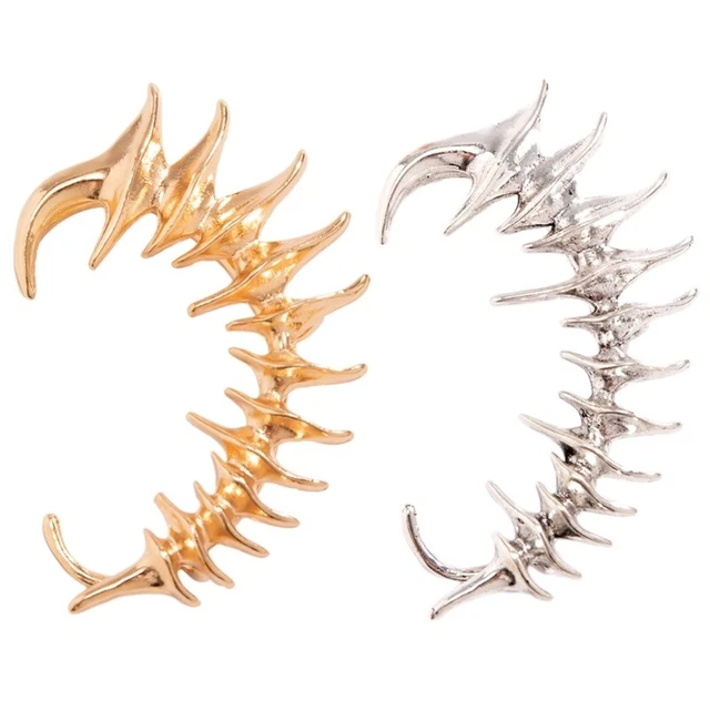 Intricate Thorn Ear Clip Silver/Gold Color Metal Earrings Unisex Jewelry Gift