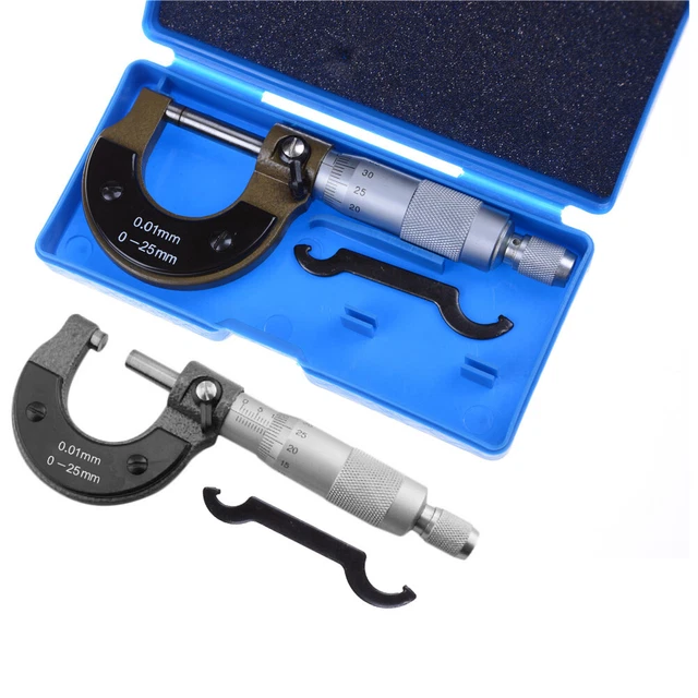 0-25mm 0.01mm Gauge Outside Metric Micrometer Tool With Metal Caliper Tool I_ Wa