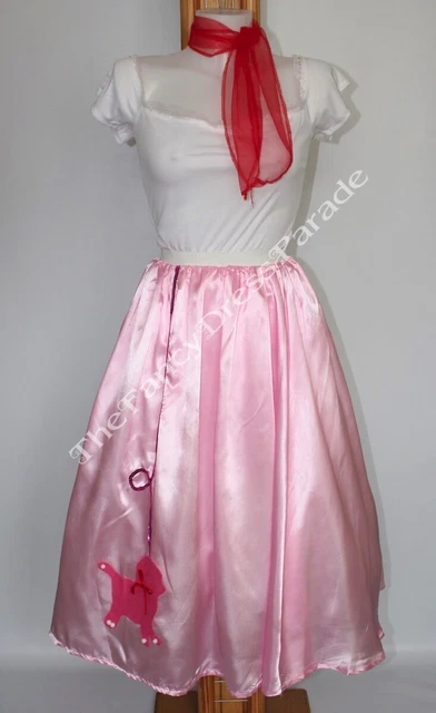 Gonna e sciarpa rosa barboncino anni '50 set barboncino costume elegante