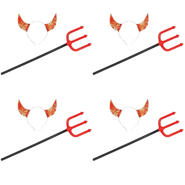 4 sets halloween ox cornes bandeau cosplay div divage horn bandeau de diable